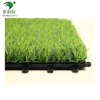 25-60mm ارتفاع تپه چمن مصنوعی کاشی های متقاطع با پشتیبان دو برابر PP NET PU