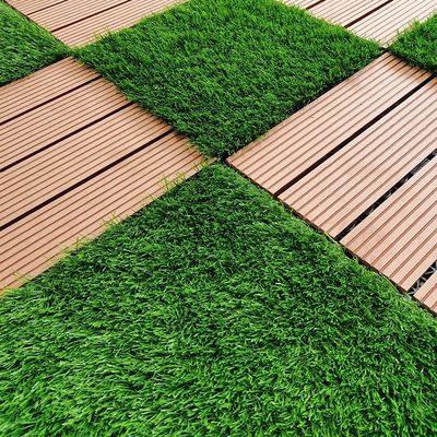کاشی چوبی مصنوعی با پشتوانه دوگانه PP NET با فیبر پیچیده PE Monofilament