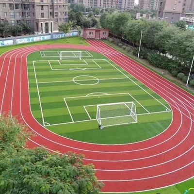 میدان فوتبال شکل W دو رنگ مقاوم در برابر UV PE Monofilament چمن مصنوعی