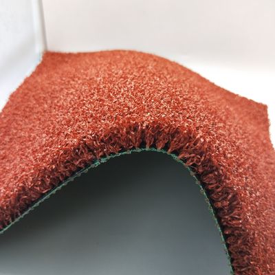 10mm-15mm ارتفاع قرمز چمن مصنوعی برای بدمینتون راه دویدن و مسیر ورزشی بدمینتون